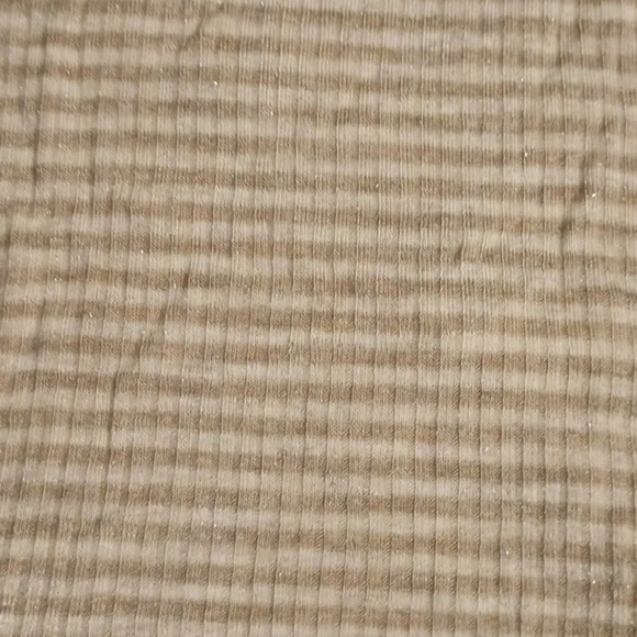 Splendid Taupe+ White Stripe Turtle Neck W/ Metallic Flecks FFF - Picture 2 of 7